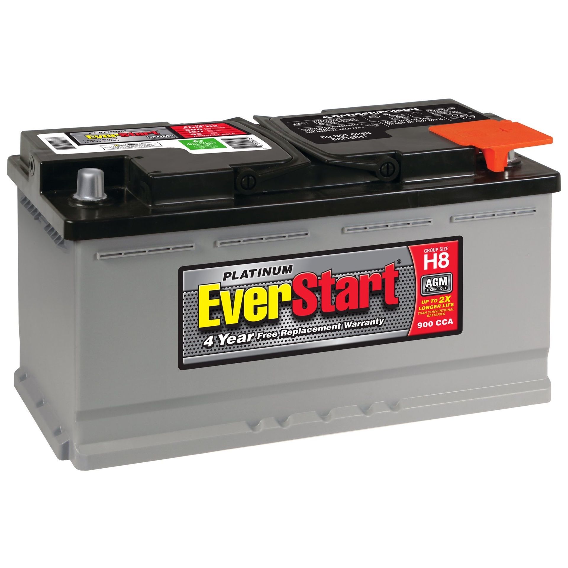 EverStart Platinum AGM Battery, Group Size H8 (12 Volt/900 CCA)