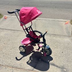 INFANS 9-in-1 Foldable Toddlers Tricycle, Converts Stroller to Balance Bike with Adjustable Push Handle, Canopy & Backrest, Pedal Conversion, Retracta
