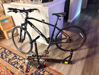 Trek Black Hybrid Bike with Allen Stand