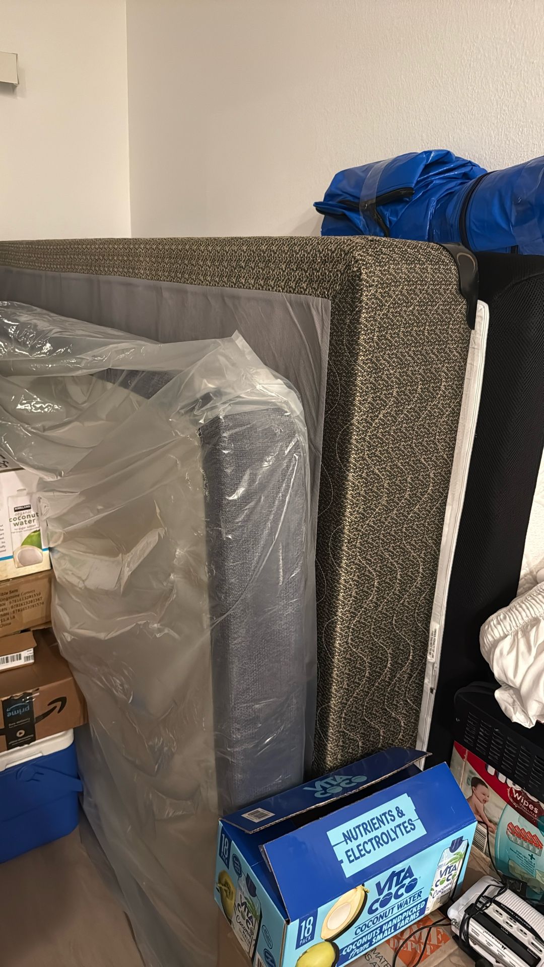 Queen Size Bed, Mattress, Box Spring And Frame