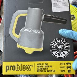 Chemical Guys EQP403 ProBlow High Flow Professional Hand Held Dryer & Blower New Price Is Firm