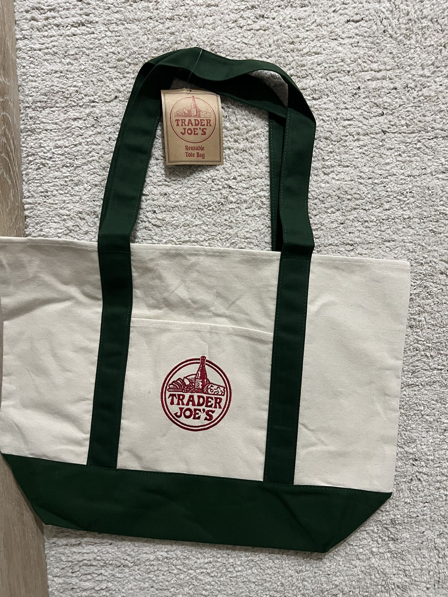 trader joes green tote bag