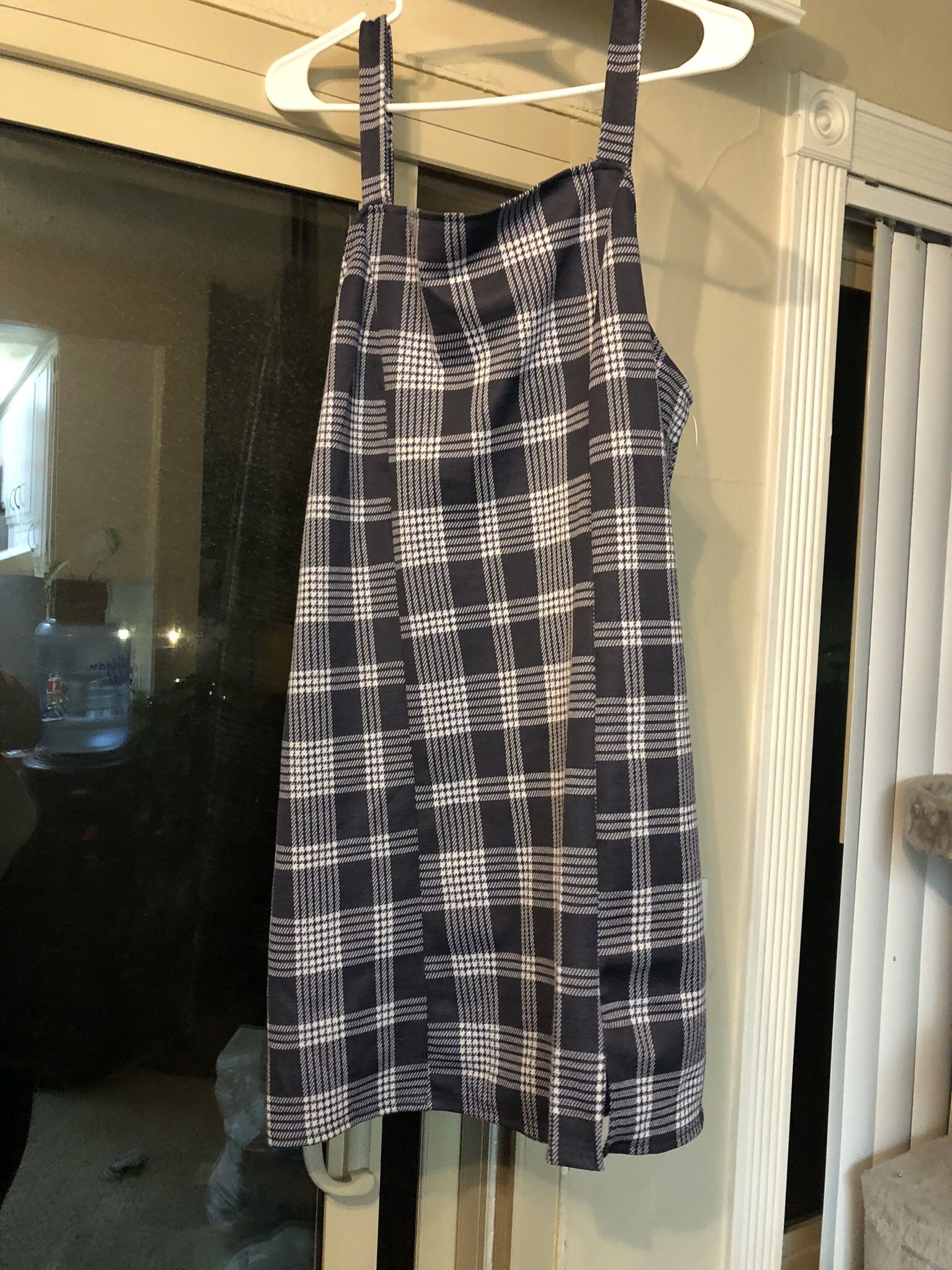 Blue Checkered Dress for Women