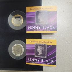 2020 Gibraltar Penny Black 180th Anniversary Gold And Silver Coin Set. Limited Edition 