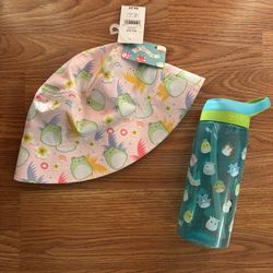 Original Squishmallows Bucket Hat And Water bottle 