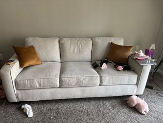 3-Seat Fabric Sofa in Cream