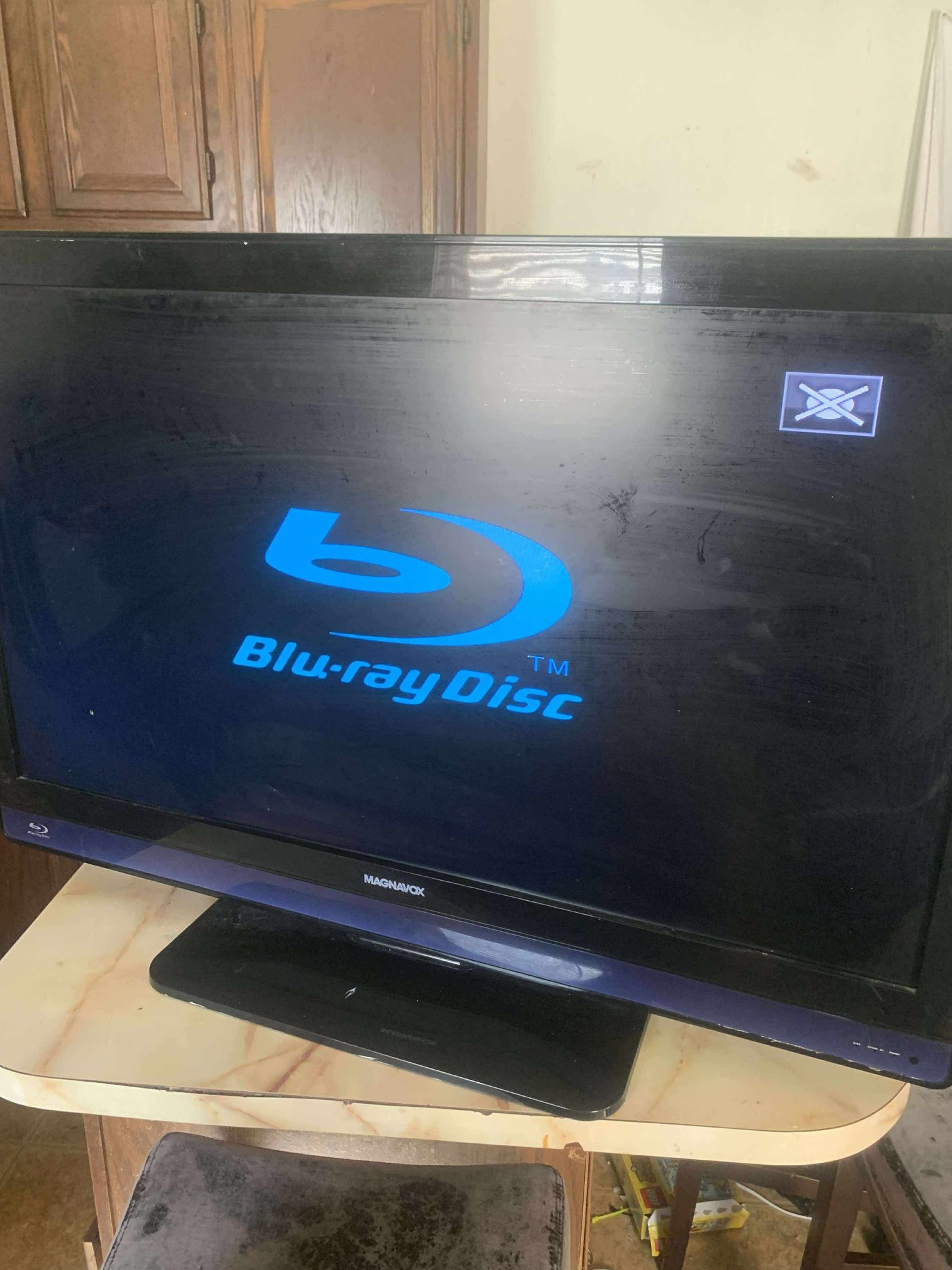 Old School Flat Screen Tv 45”-50” With A Built In Blueray DVD Player Into It