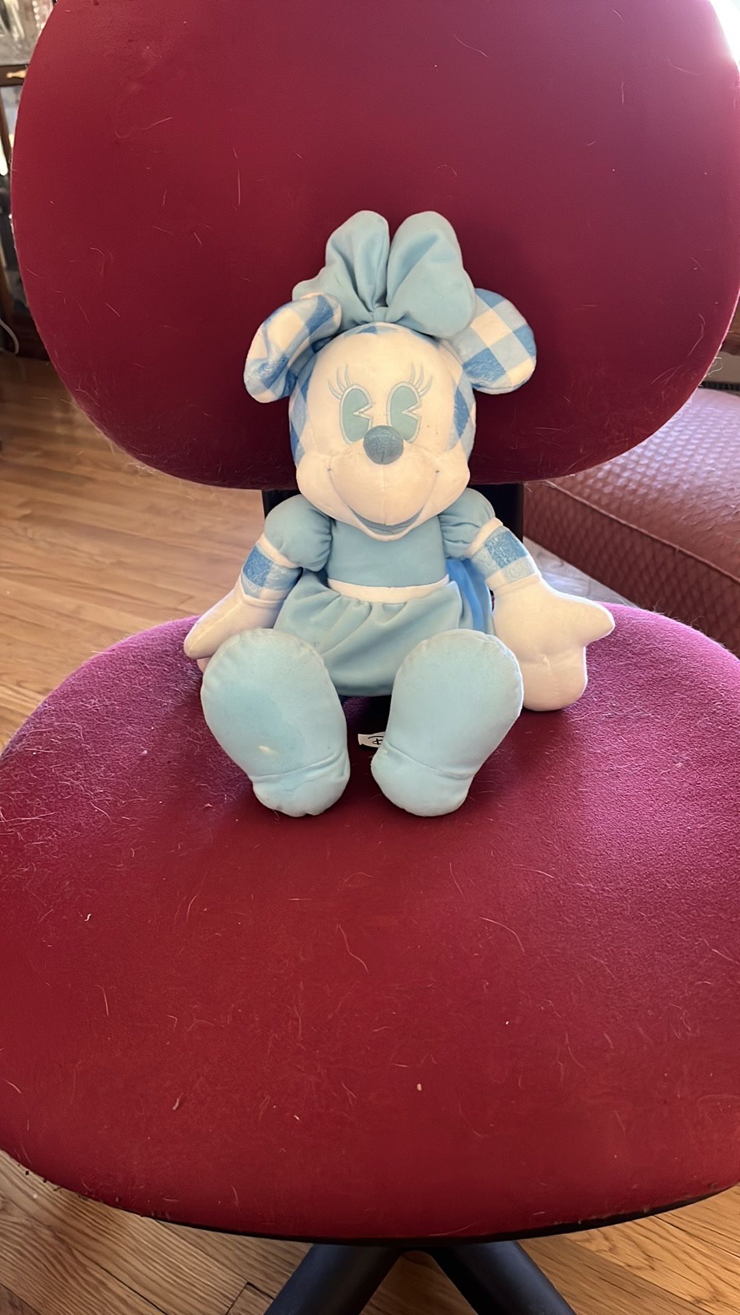 Blue and White Minnie Mouse Plush Toy