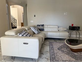 Beige Leather sectional
