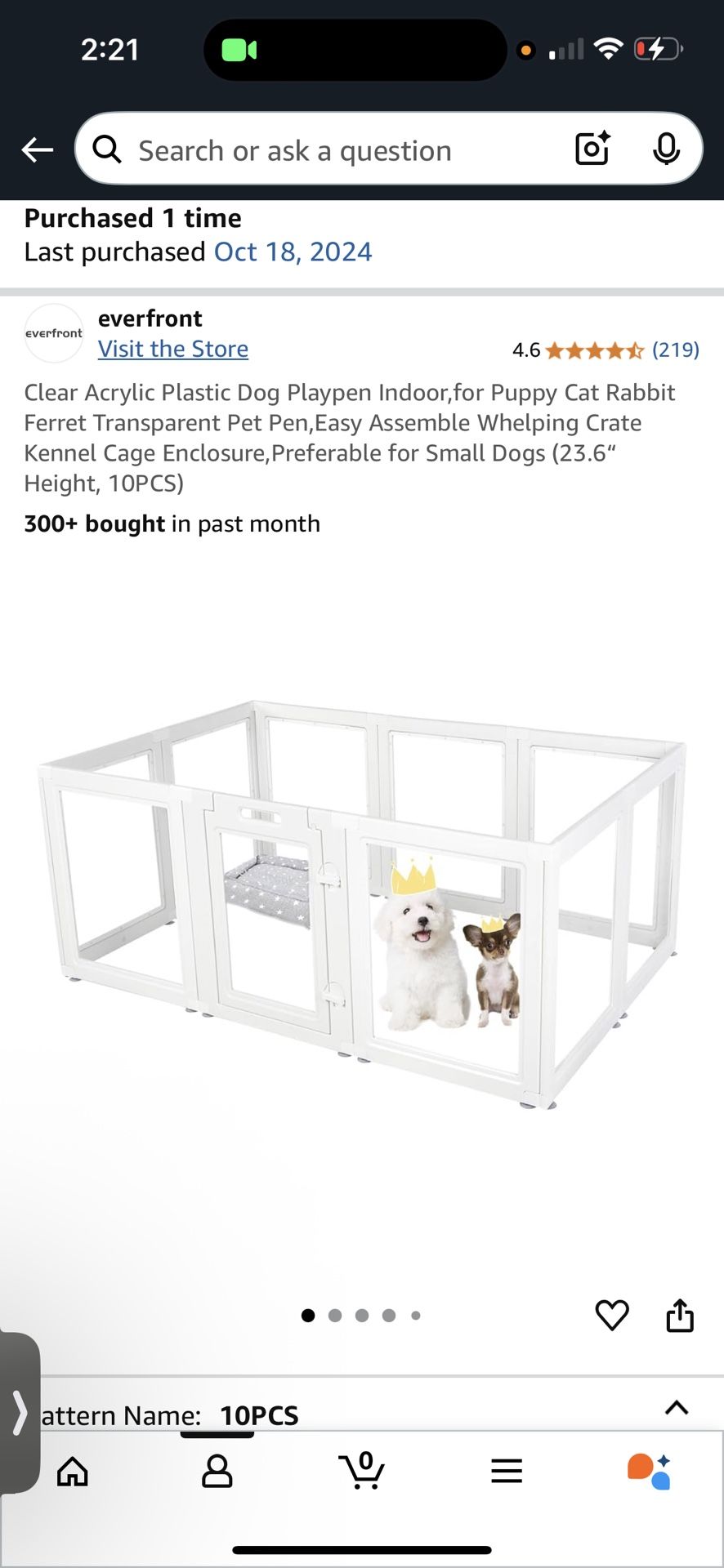 Clear Acrylic Plastic Dog Playpen Indoor,for Puppy Cat Rabbit Ferret Transparent Pet Pen,Easy Assemble Whelping Crate Kennel Cage Enclosure,Preferable
