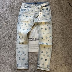 Purple Jeans Size 36 Light Blue