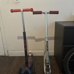 Both Razor A2 Kids Folding Aluminum Portable Kick Push Scooter With Wheelie Bar Red & Maxi Deluxe LED Blue/Red Snapdoodle Toys & Games