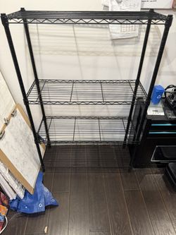 4-tier Metal Wire Storage Shelving (Black) - x2