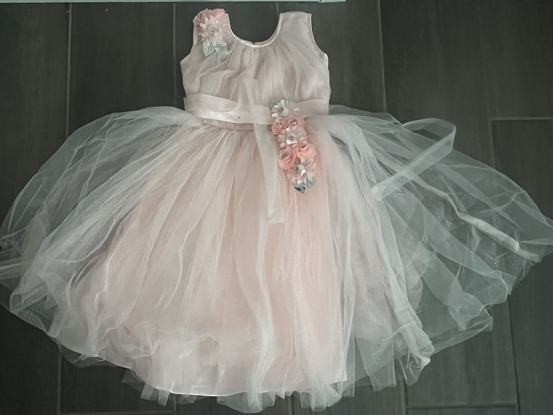 4-5t Pink Light  Flower Dress Girl