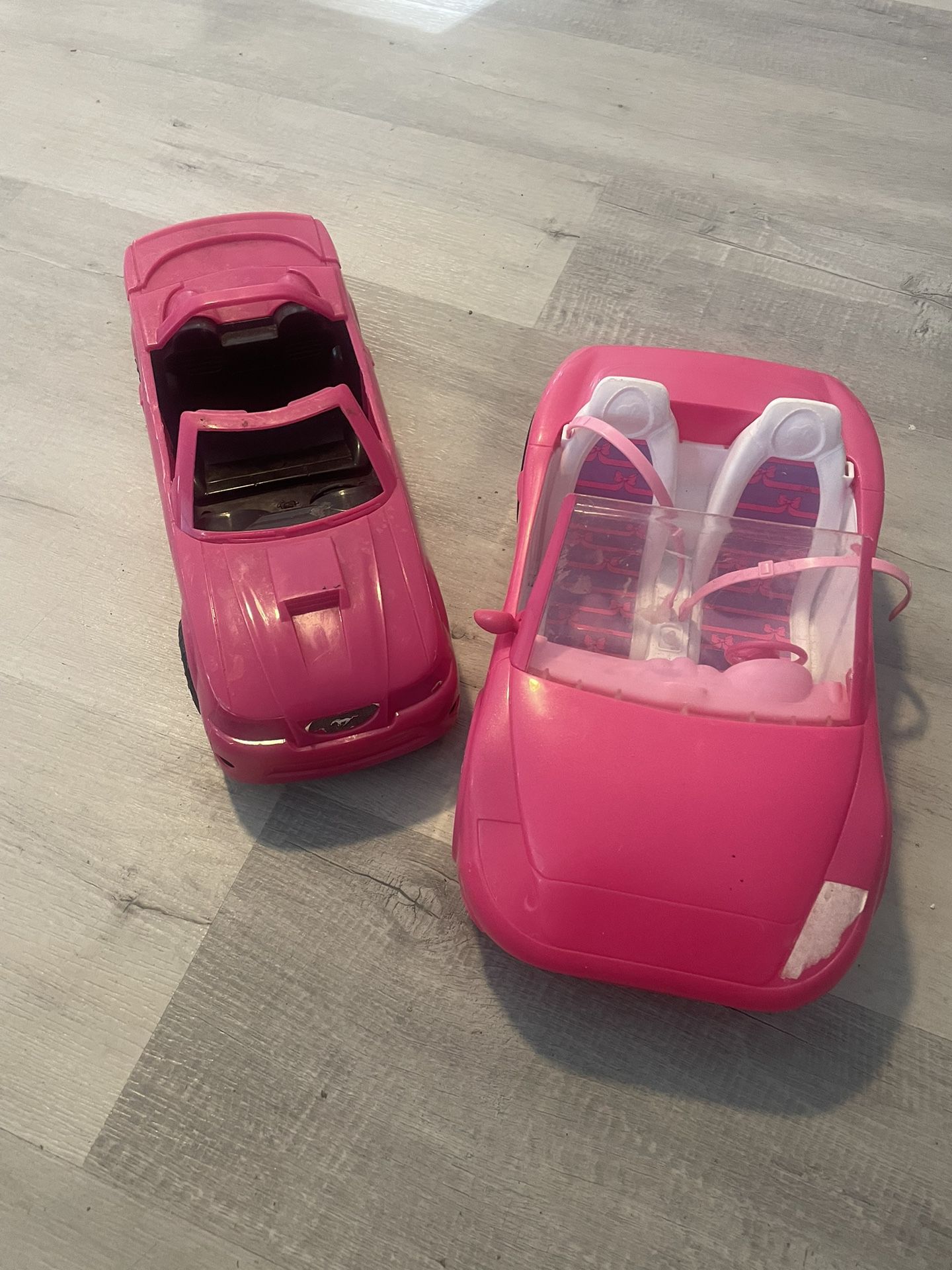two Cars For Barbie Dolls Left Then The Price Of One New