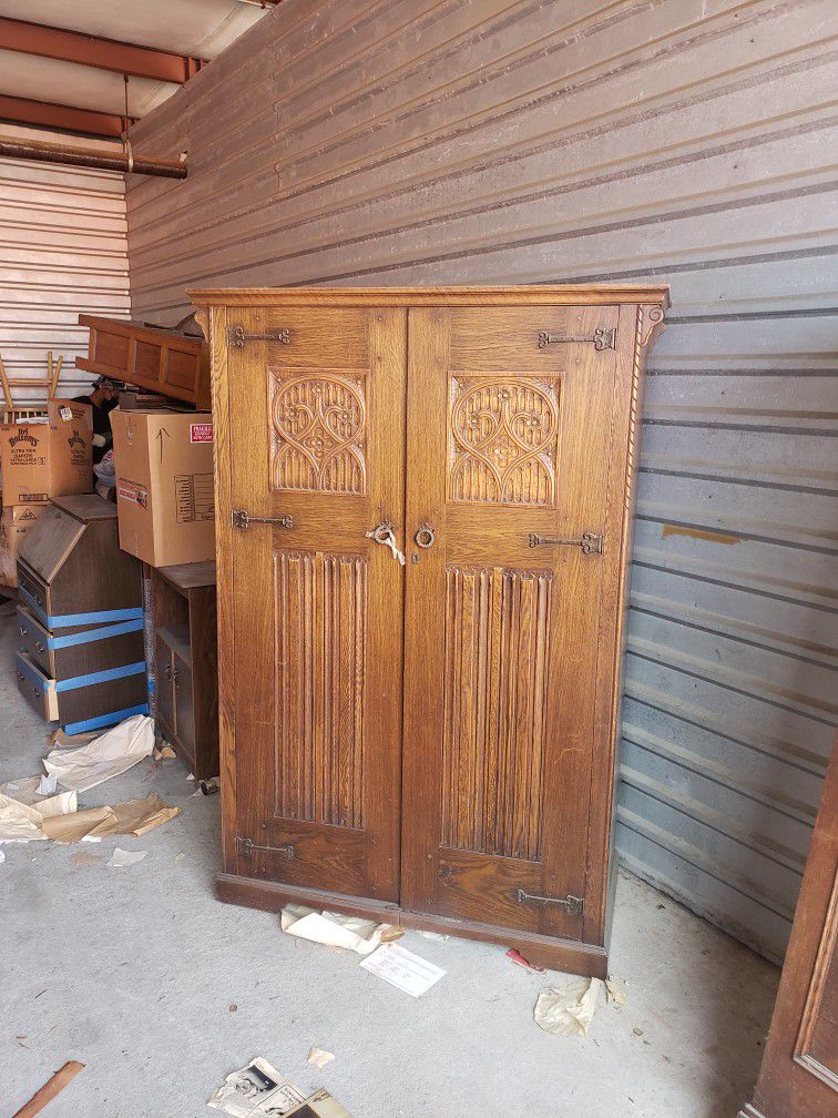 Vintage Wardrobe Closet Cabinet 