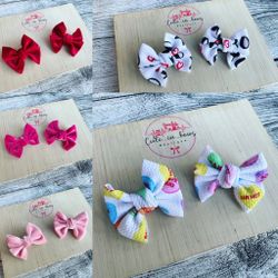 Valentine’s pig Tail Alligator Clips