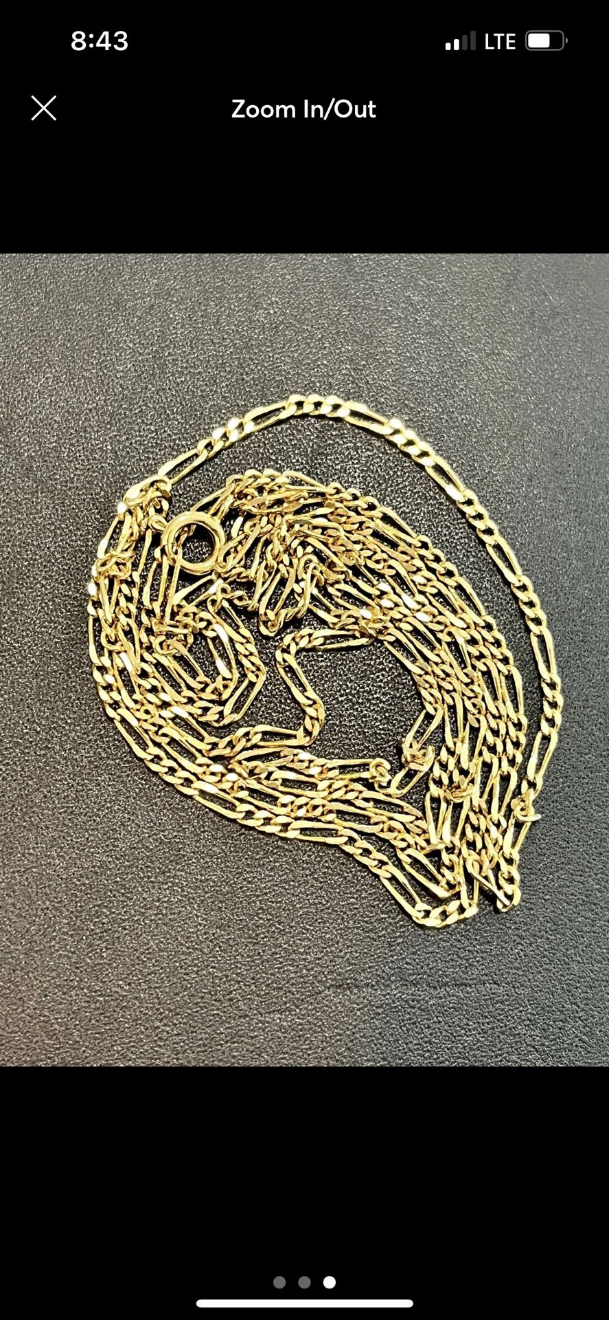 Figaro chain necklace gold tone. Approximately 33 inches. As is. No returns. Happy to bundle. Make me an offer I can’t refuse. Please feel free to as