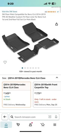 Mercedes Cla250 Floor Mats $60