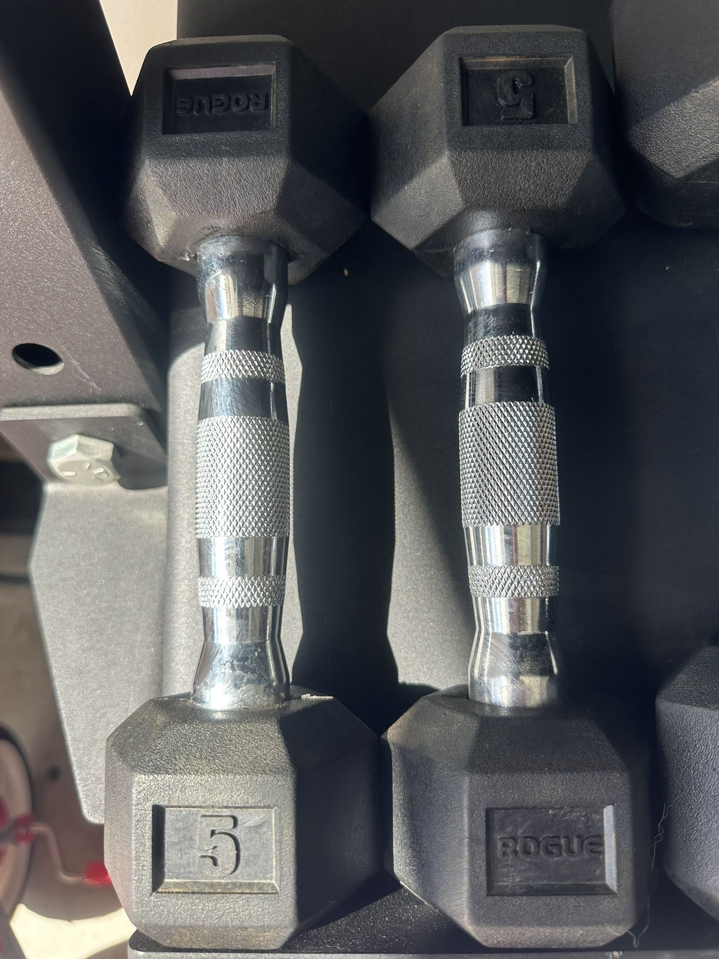 Rogue Fitness Dumbbell  And Rogue 3 Tier Storage Rack 