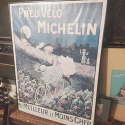 Vintage Michelin Pneu Vélo Framed lithograph