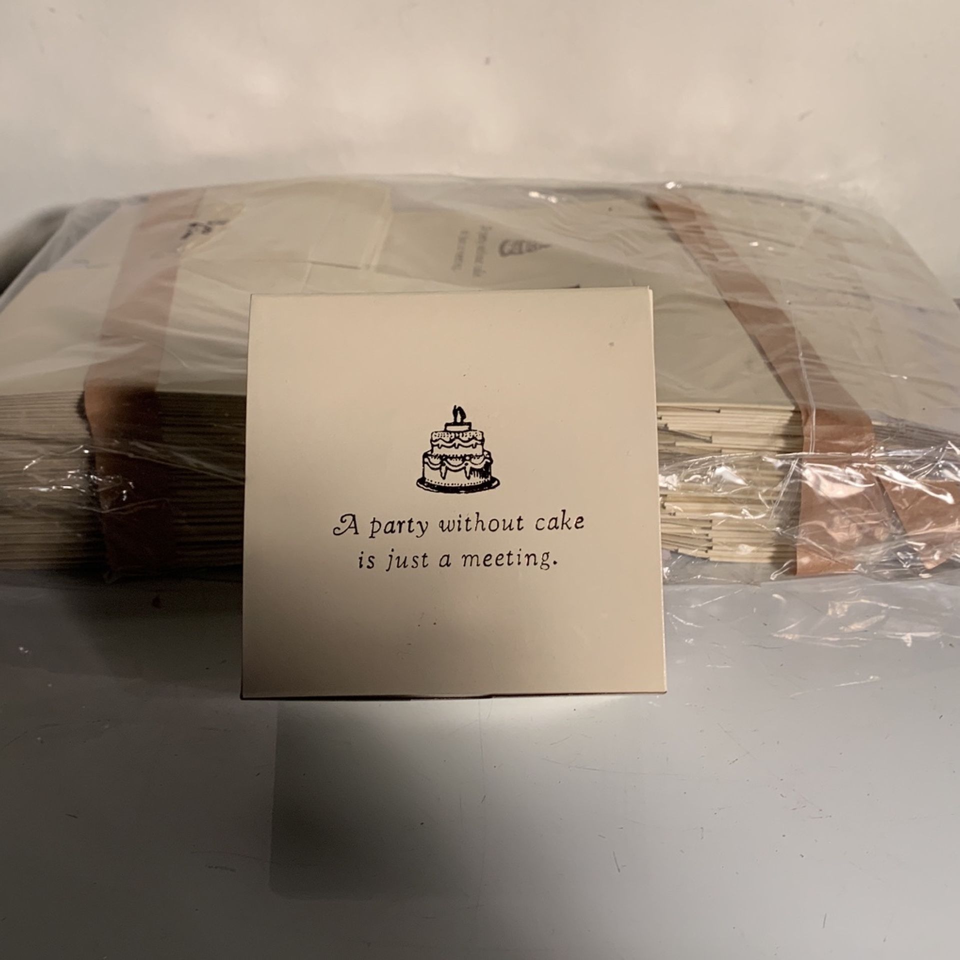 Cake boxes or refreshment take-home boxes for wedding or reception