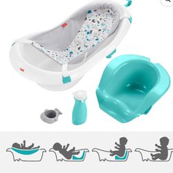 Fisher-Price 4-in-1 Convertible Baby Tub – Supports Newborns & Toddlers