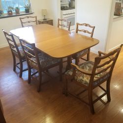 Mahogany Table 6 Chairs Leaf All Wood