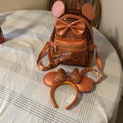 Backpack And Minnie Ears 