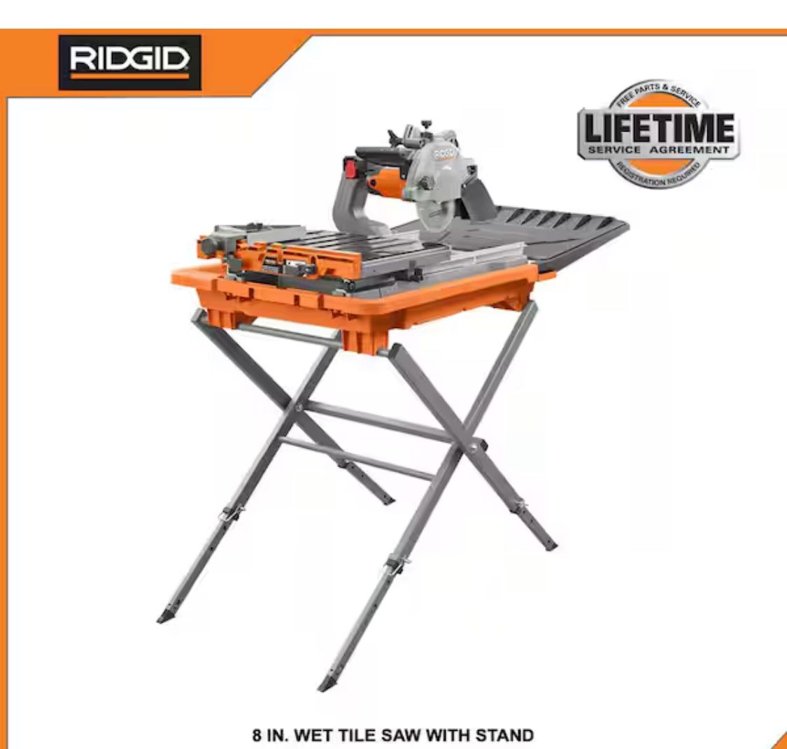 RIDGID 12 Amp 8 in. Blade Corded Wet Tile Saw with Extended Rip