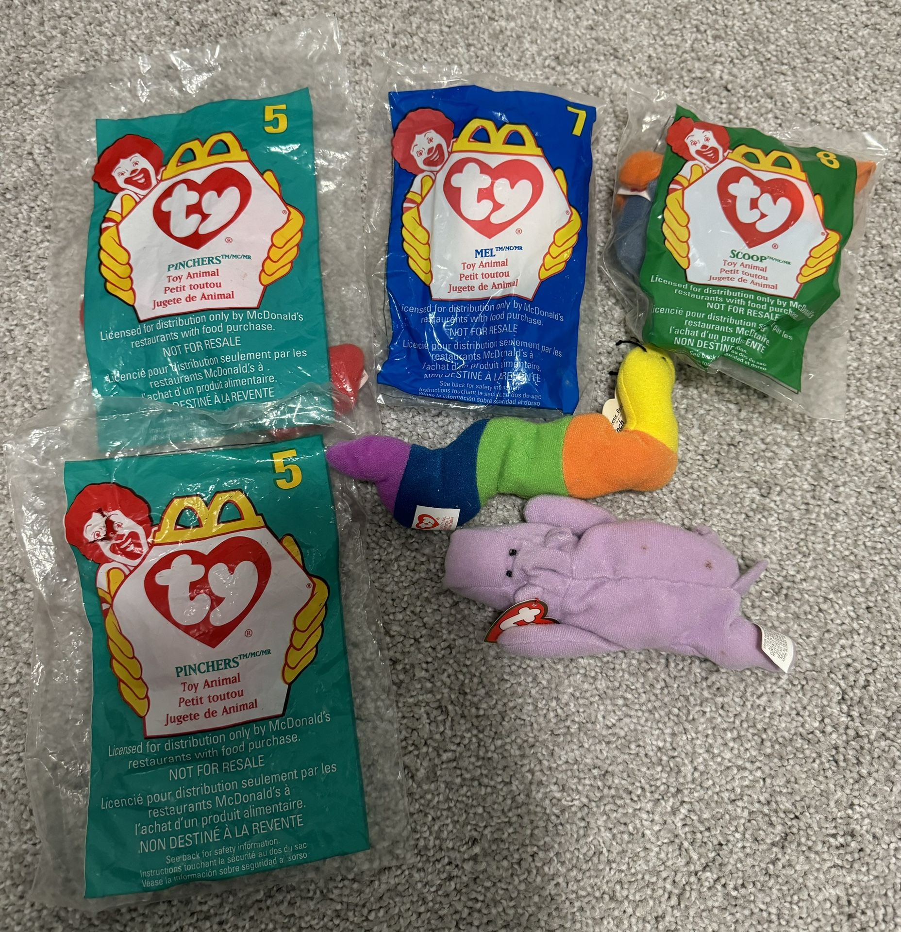 TY BEANIE BABIES 1st GENERATION MCDONALDS HAPPY MEAL TOY AS PICTURED
