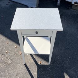 Small End Table White And Grey 