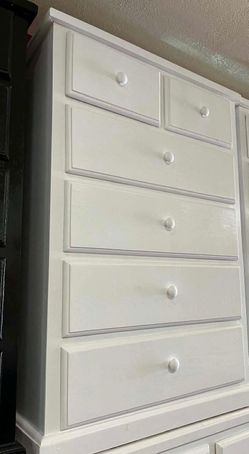 Duplex 6 drawer white pinewood