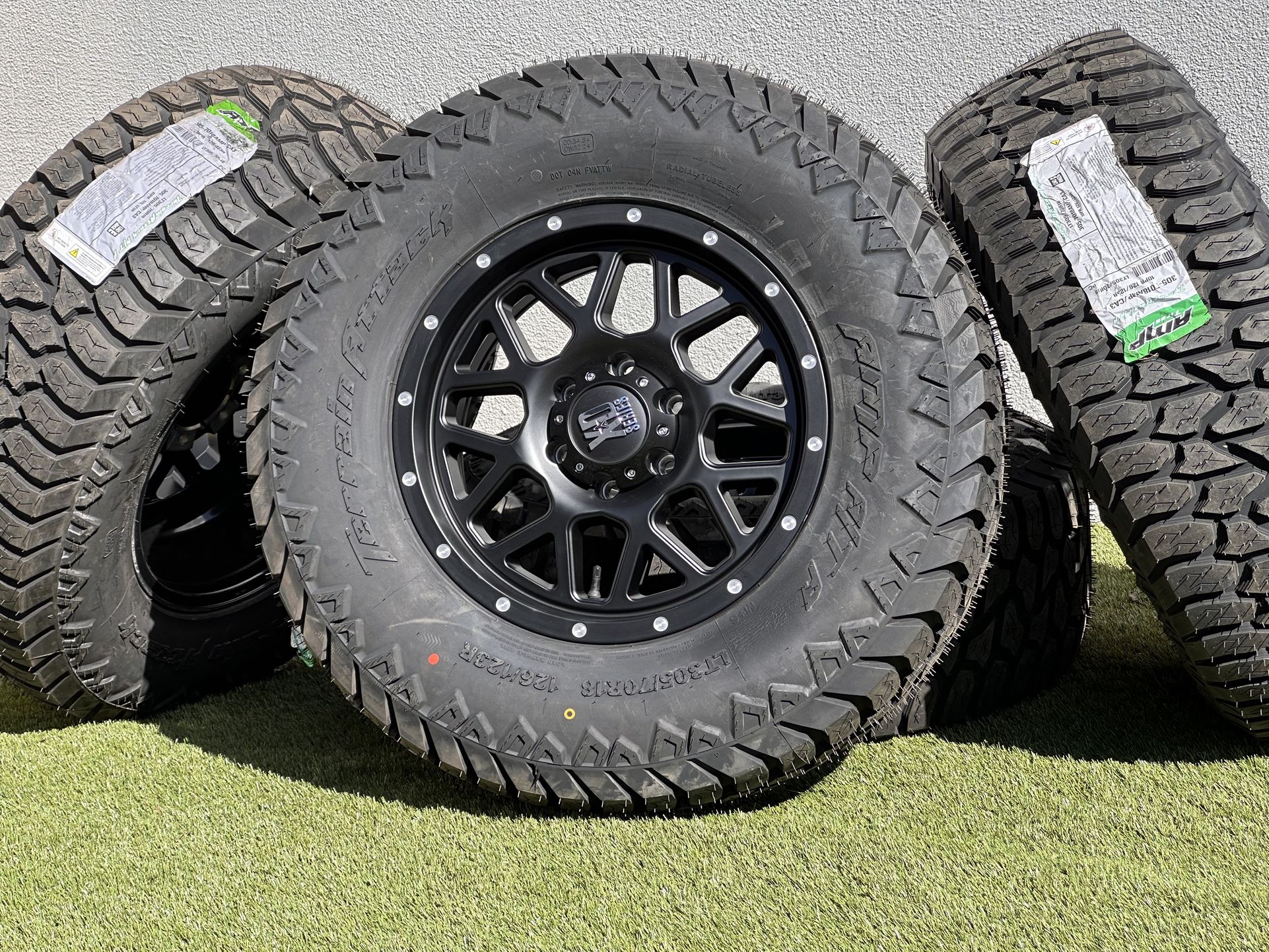New 18” Black XD Wheels Toyota Tundra 5x150 Rims AMP LT305/70R18 Tires A/T Sequoia TRD