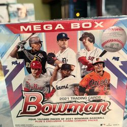 2021 Topps Bowman MLB Baseball Trading Cards Mega Box New Factory Sealed