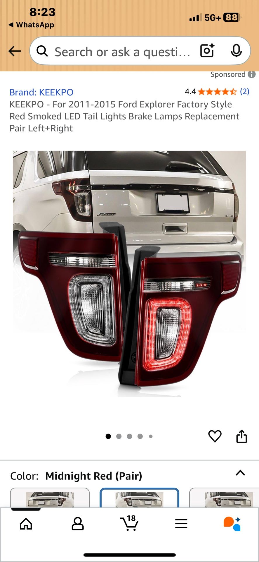 Ford Explorer 2011-2015 Tail Lights 