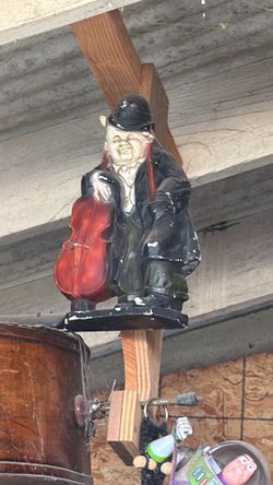 Vintage Musician Figurine with Double Bass