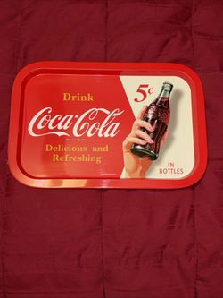 The Tin Box Company Coca-Cola Tin Serving Trays - (5 Cents Coke Bottle Design)