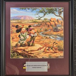 Thomas Kinkade Mickey And Minnie On Safari Framed Art 