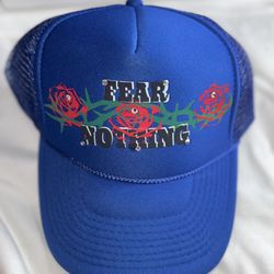 Fear Nothing Blue Trucker Hat