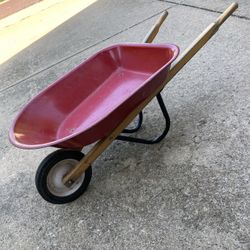 Kids Wheelbarrow Toy Metal Vintage Red Garden Outside Fun!