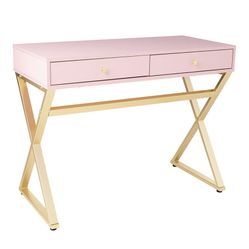 Sturdy Pink Desk. $100. Pick Up In Kips Bay