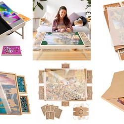 Multiple Wooden Puzzle Boards with Covers