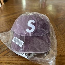 Supreme Pigment Canvas S Logo 6 Panel Cap Plum