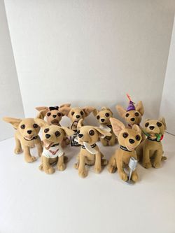 Yo Quiero Taco Bell Chihuahua Dog Plush - Lot Of 9 - Vintage Toy 5 Out Of 9 Work