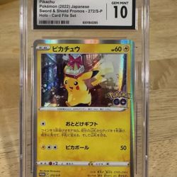 CGC 10 GEM MINT Japanese Pokemon 2022 Pikachu 272/S-P Sword & Shield PROMO
