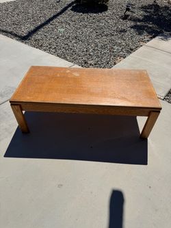 Solid Oak Wood Coffee Table – Heavy Sturdy Vintage Style