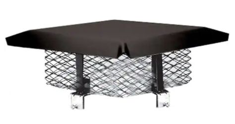 Master Flow 8 in. x 8 in. Galvanized Steel Adjustable Chimney Cap in Black