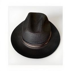 7 1/8 fedora Black Genuine Milan Pinzano
