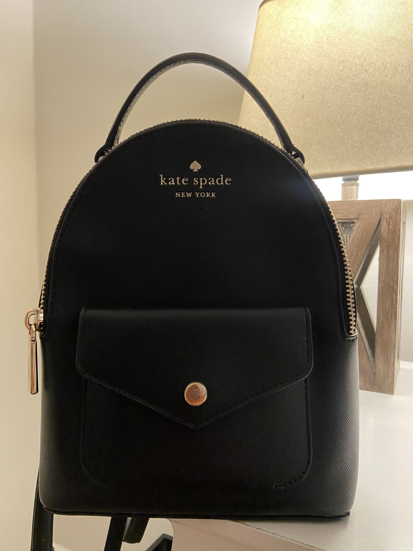 Kate Spade Schuyler Mini Backpack Bag Black Saffiano Leather